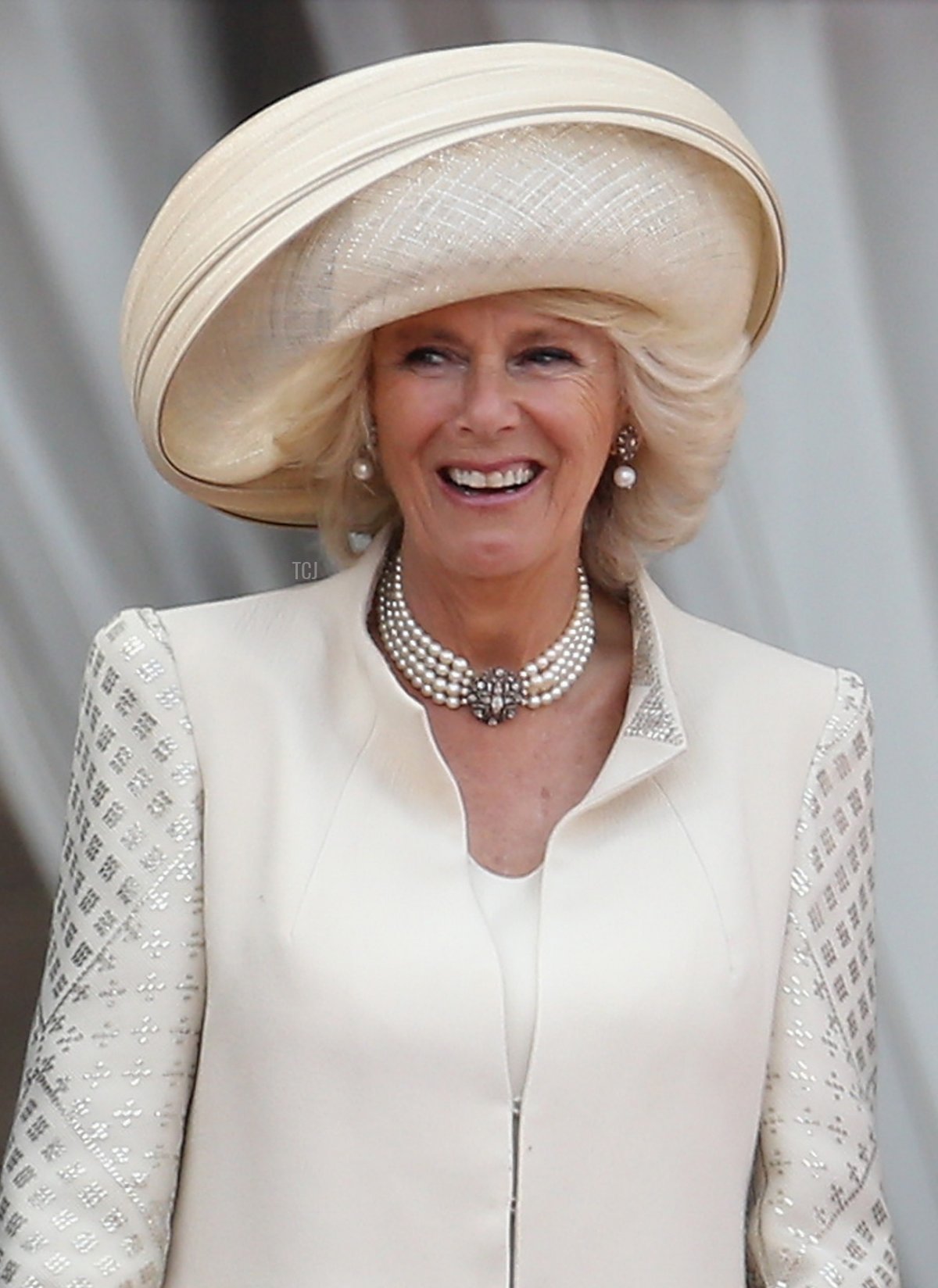 The Duchess of Cornwall laughs on the balcony of Buckingham Palace during the annual Trooping the Colour ceremony on June 15, 2013 in London, England (Chris Jackson/Getty Images)