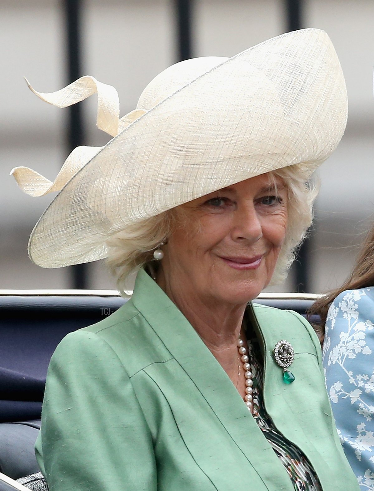 The Duchess of Cornwall travels in a carriage during Trooping the Colour on June 13, 2015 in London, England (Chris Jackson/Getty Images)