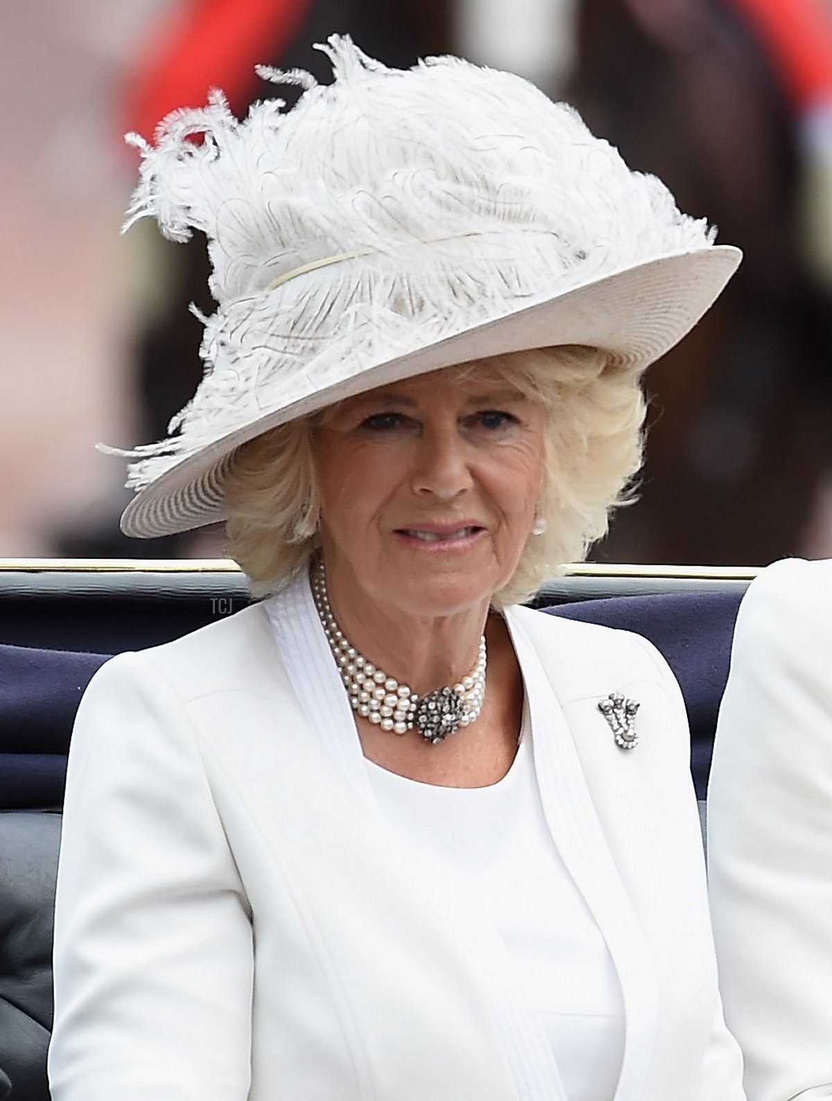 The Duchess of Cornwall sits in a carriage during Trooping the Colour, this year marking the Queen's 90th birthday, on June 11, 2016 in London, England (Ben A. Pruchnie/Getty Images)