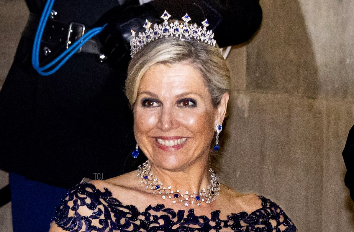 Queen Máxima of the Netherlands attends a gala dinner for the Diplomatic Corps at the Royal Palace on June 14, 2023 in Amsterdam (Patrick van Katwijk/Getty Images)