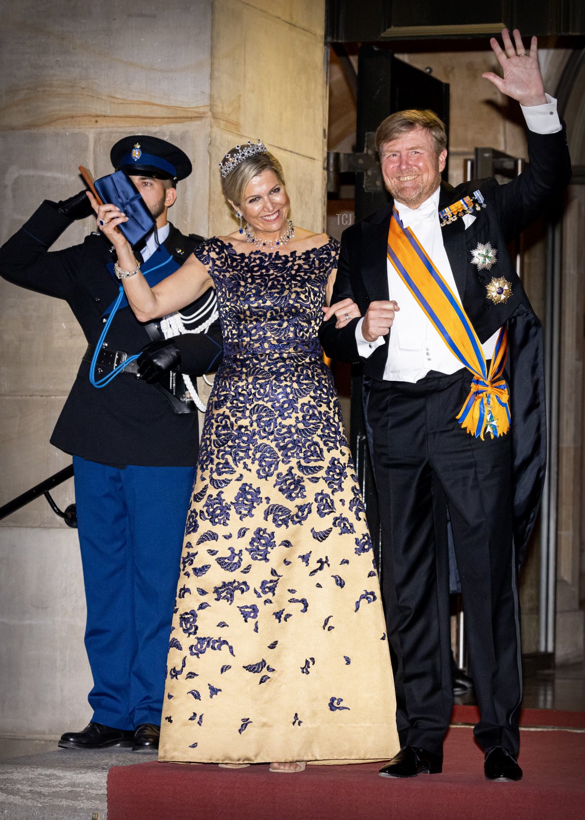 King Willem-Alexander and Queen Máxima of the Netherlands attend a gala dinner for the Diplomatic Corps at the Royal Palace on June 14, 2023 in Amsterdam (Patrick van Katwijk/Getty Images)