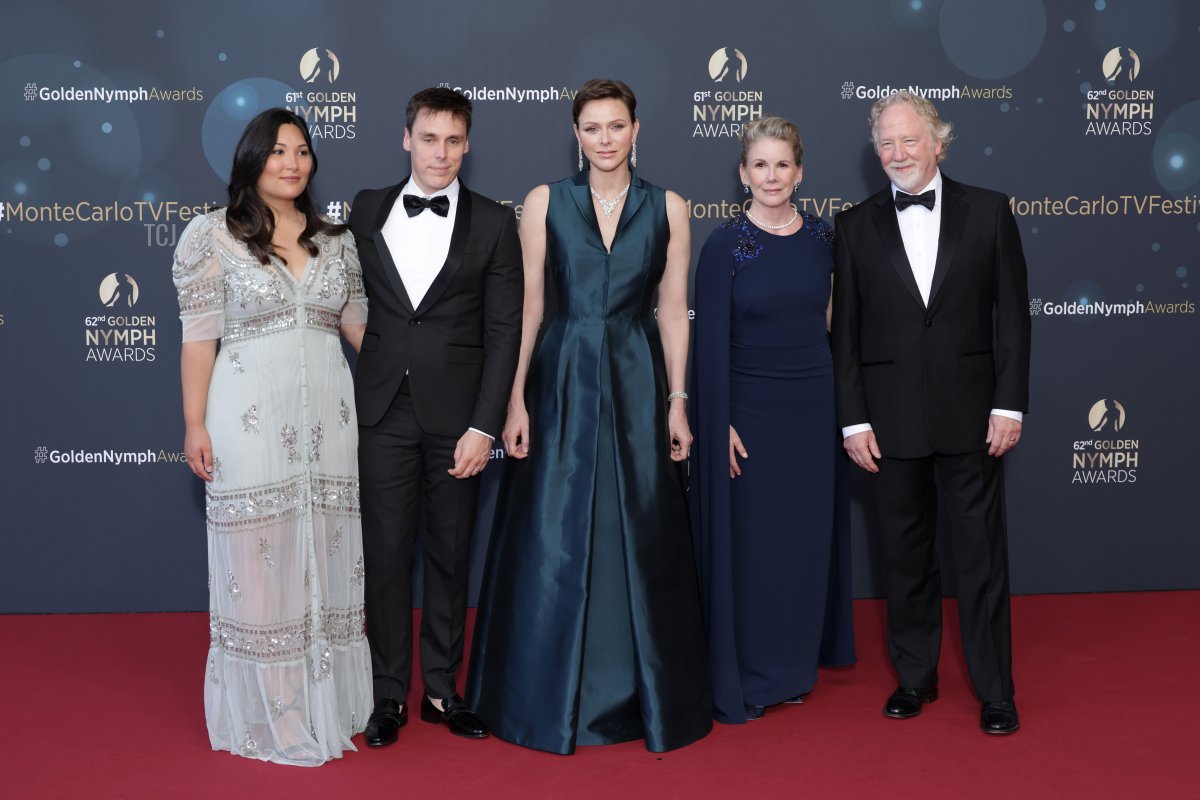 Marie and Louis Ducruet, Princess Charlene of Monaco, Melissa Gilbert, and Timothy Busfield attend the Golden Nymph Awards ceremony during the 62nd Monte-Carlo Television Festival in Monaco on June 20, 2023 (Pascal Le Segretain/Getty Images)