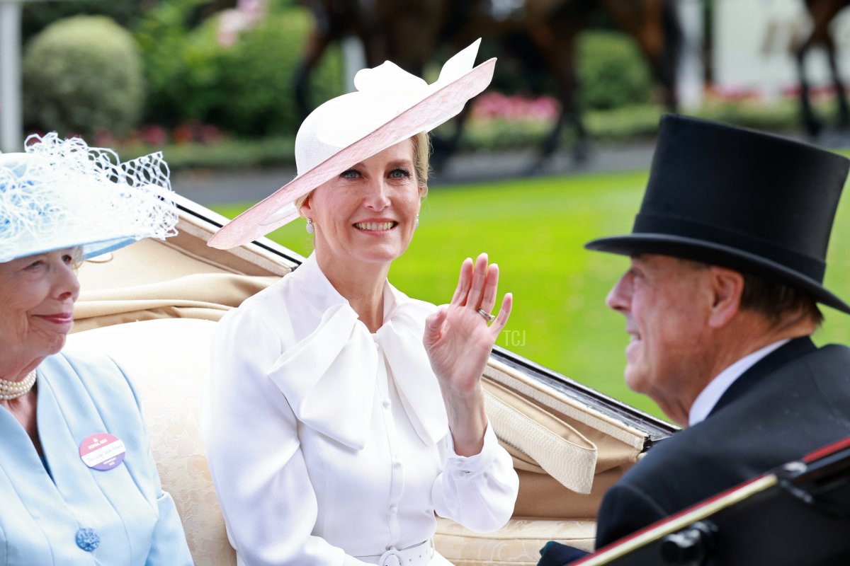 Lady Sarah Keswick, the Duchess of Edinburgh, and Lord Soames attend day two of Royal Ascot at Ascot Racecourse on June 21, 2023 in Ascot, England (Chris Jackson/Getty Images)