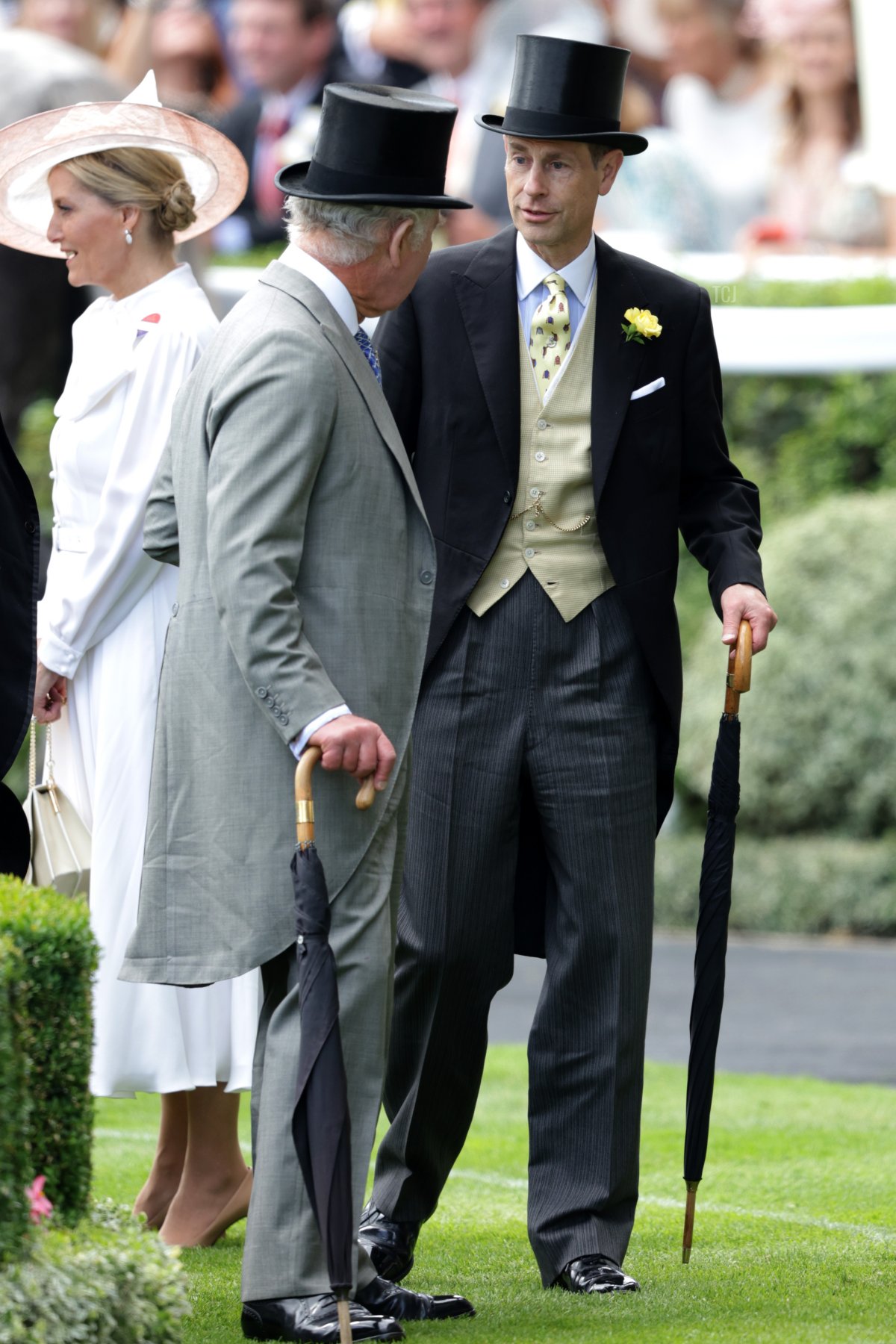 The Duchess of Edinburgh, King Charles III, and the Duke of Edinburgh attend day two of Royal Ascot at Ascot Racecourse on June 21, 2023 in Ascot, England (Chris Jackson/Getty Images)