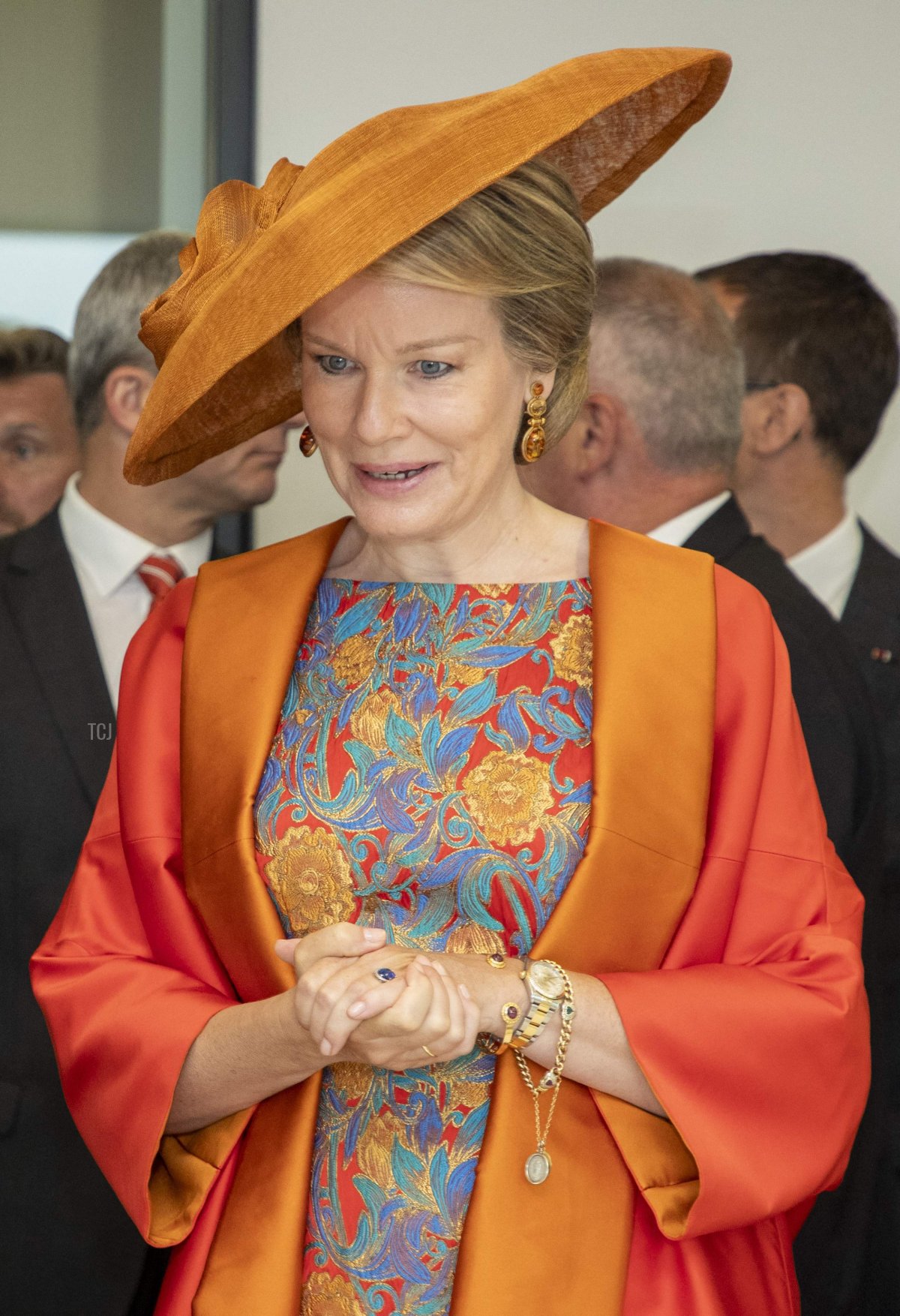 The Queen of the Belgians is pictured during a visit Imec in Leuven on the third and final day of the official state visit of the Dutch royal couple to Belgium, June 22, 2023 (NICOLAS MAETERLINCK/BELGA MAG/AFP via Getty Images)