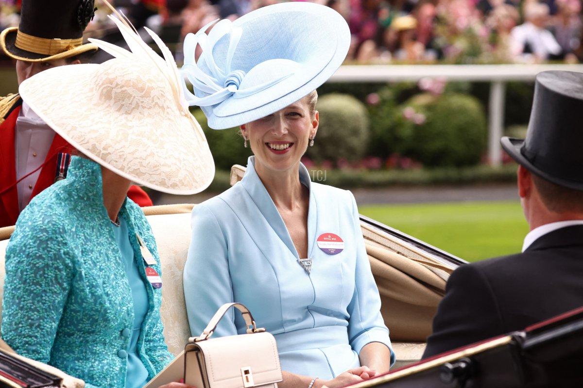 Anna-Lisa Balding and Lady Gabriella Kingston attend day five of Royal Ascot on June 24, 2023 (HENRY NICHOLLS/AFP via Getty Images)