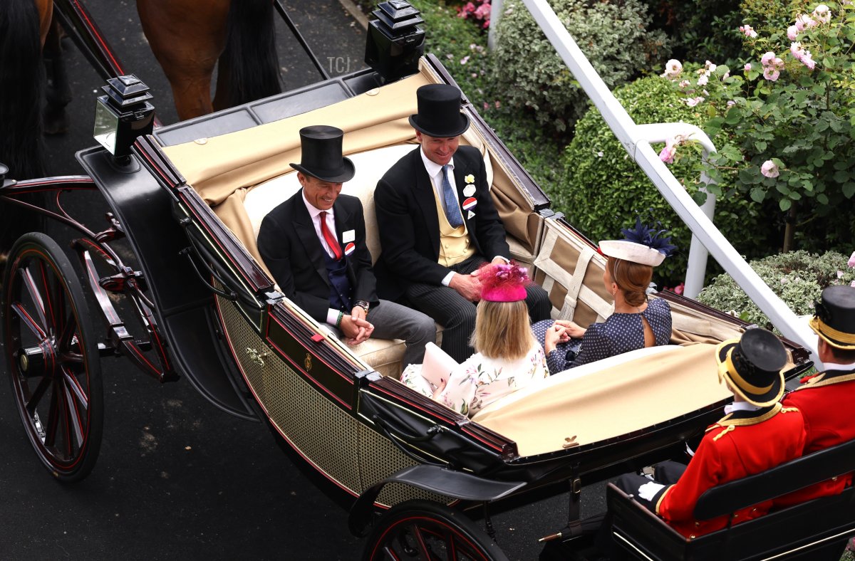 Frankie and Catherine Dettori, with Jamie and Lucy Snowden, attend day five of Royal Ascot on June 24, 2023 (Alex Pantling/Getty Images)
