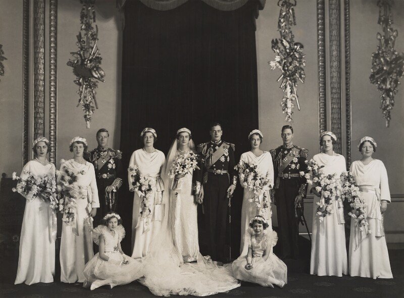The Duke and Duchess of Kent with their wedding party, November 1934 (© National Portrait Gallery, London)