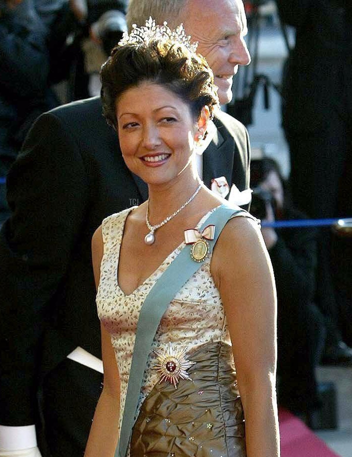 Princess Alexandra of Denmark arrives for a pre-wedding gala at the Royal Theatre in Copenhagen celebrating Crown Prince Frederik and Mary Donaldson, May 13, 2004 (DPA Picture Alliance Archive/Alamy)