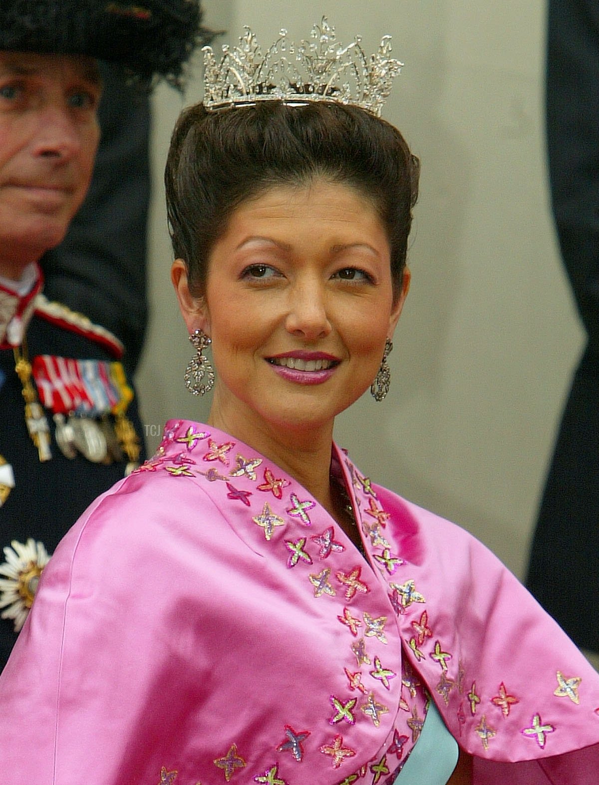 Princess Alexandra of Denmark arrives to attend the wedding of her brother-in-law, Crown Prince Frederik and Mary Donaldson at Copenhagen Cathedral on May 14, 2004 (Pascal Le Segretain/Getty Images)