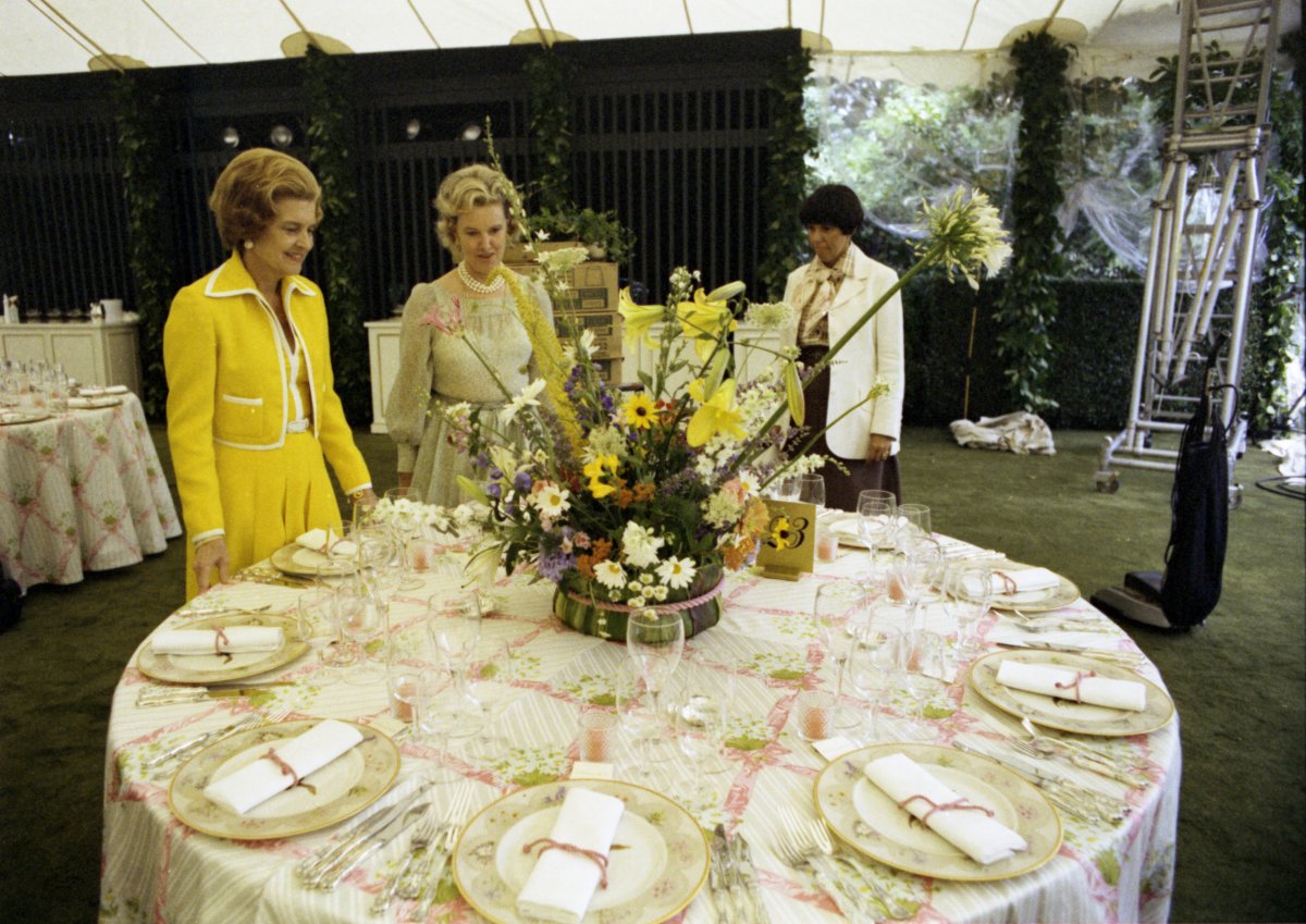 First Lady Betty Ford oversees preparations for a state dinner at the White House in Washington, D.C., July 7, 1976 (National Archives and Records Administration/Wikimedia Commons)