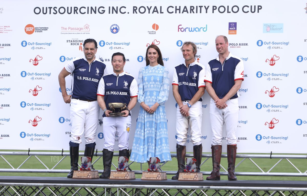 The Prince and Princess of Wales attend the Out-Sourcing Inc. Royal Charity Polo Cup 2023 at Guards Polo Club on July 6, 2023 in Egham, England (Charlie Crowhurst/Getty Images)