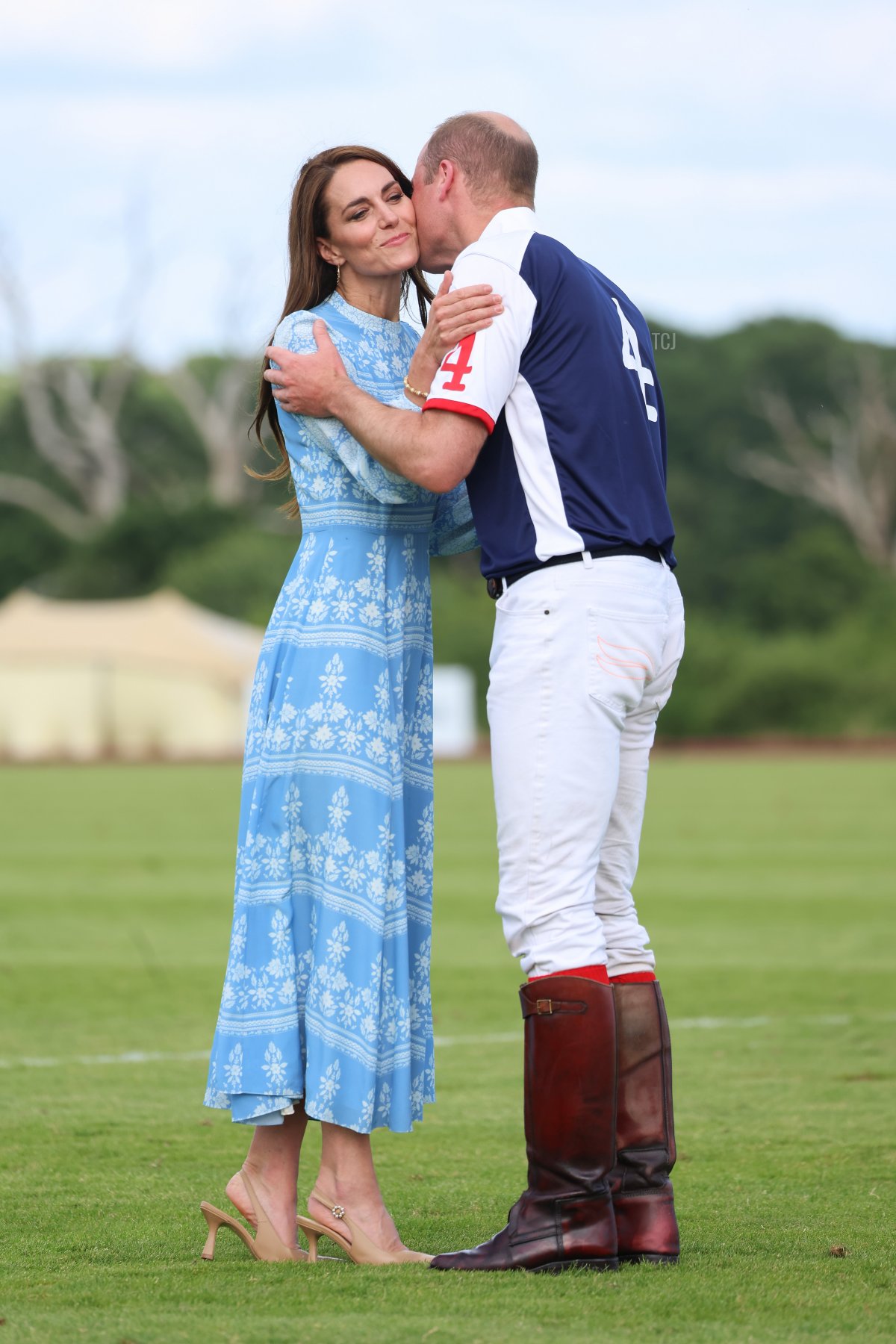 The Prince and Princess of Wales attend the Out-Sourcing Inc. Royal Charity Polo Cup 2023 at Guards Polo Club on July 6, 2023 in Egham, England (Chris Jackson/Getty Images for TGI Sport)