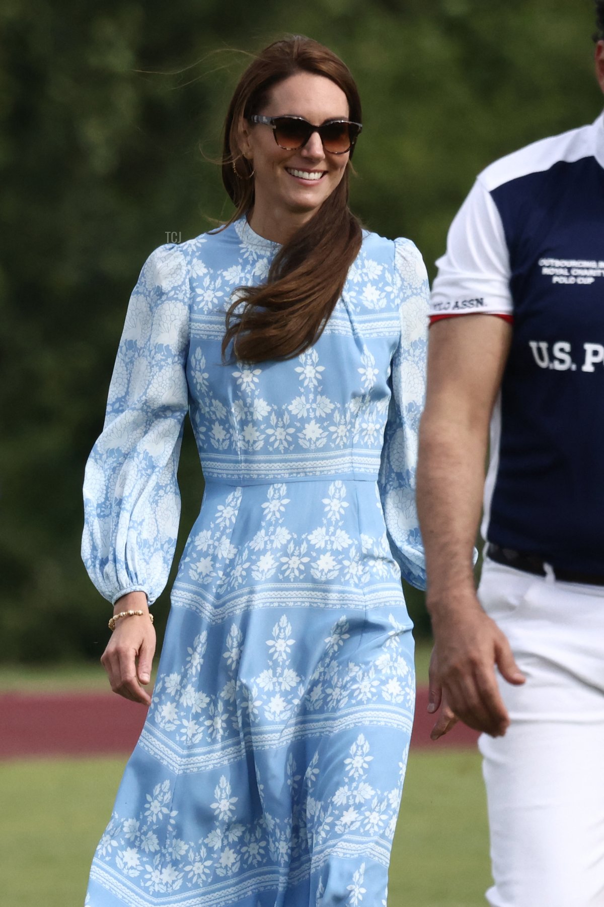 The Princess of Wales attends the Out-Sourcing Inc. Royal Charity Polo Cup 2023 at Guards Polo Club on July 6, 2023 in Egham, England (HENRY NICHOLLS/AFP via Getty Images)