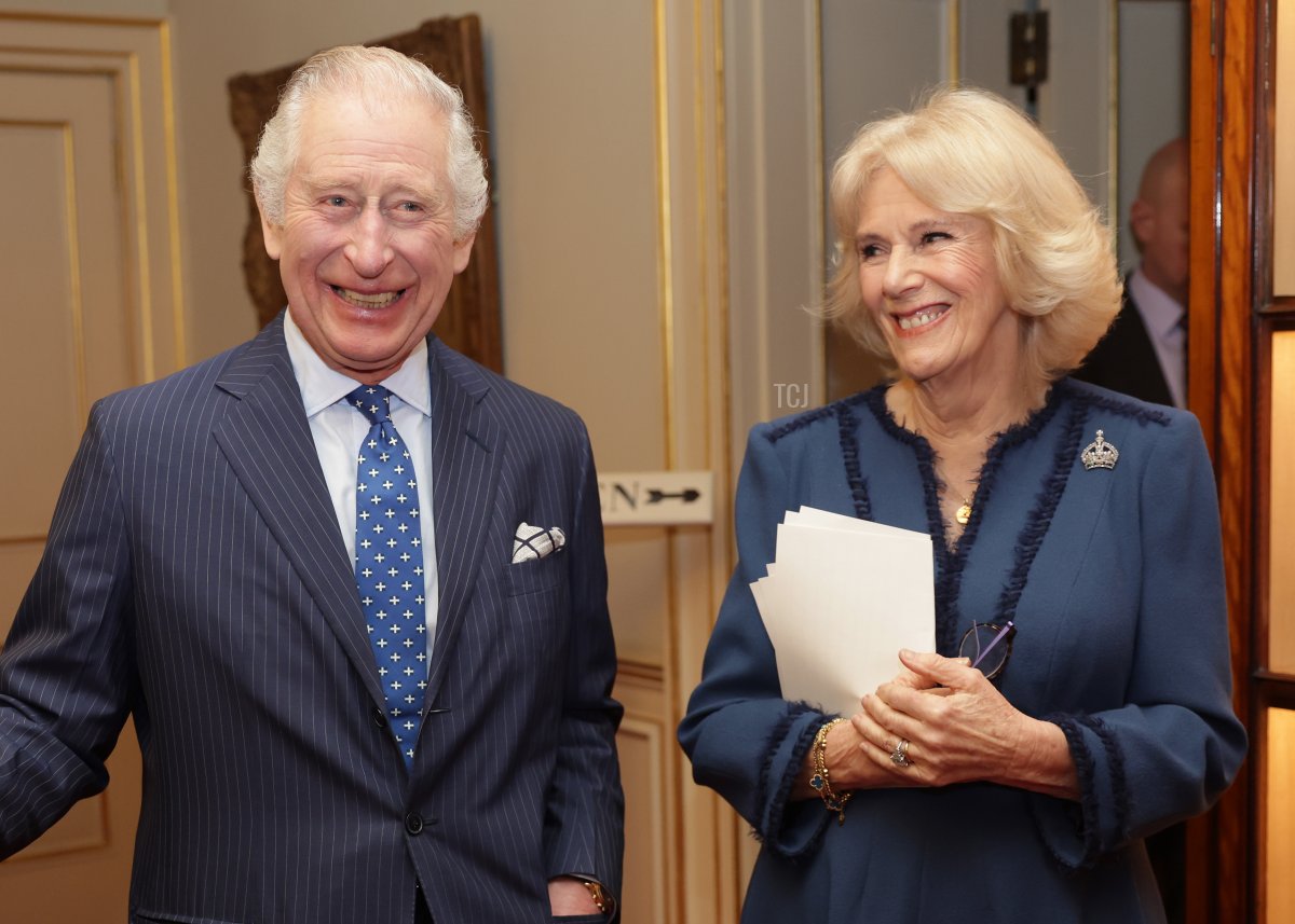 King Charles III and Queen Camilla attend a reception to celebrate the second anniversary of The Reading Room at Clarence House on February 23, 2023 in London, England (Chris Jackson/Getty Images)