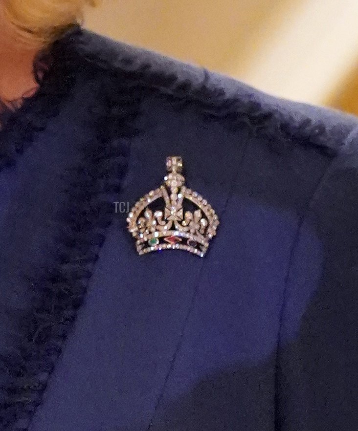 Queen Camilla speaks as she hosts a reception at Clarence House for authors, members of the literary community and representatives of literacy charities, to celebrate the second anniversary of The Reading Room on February 23, 2023 in London, England (Jonathan Brady-WPA Pool/Getty Images)
