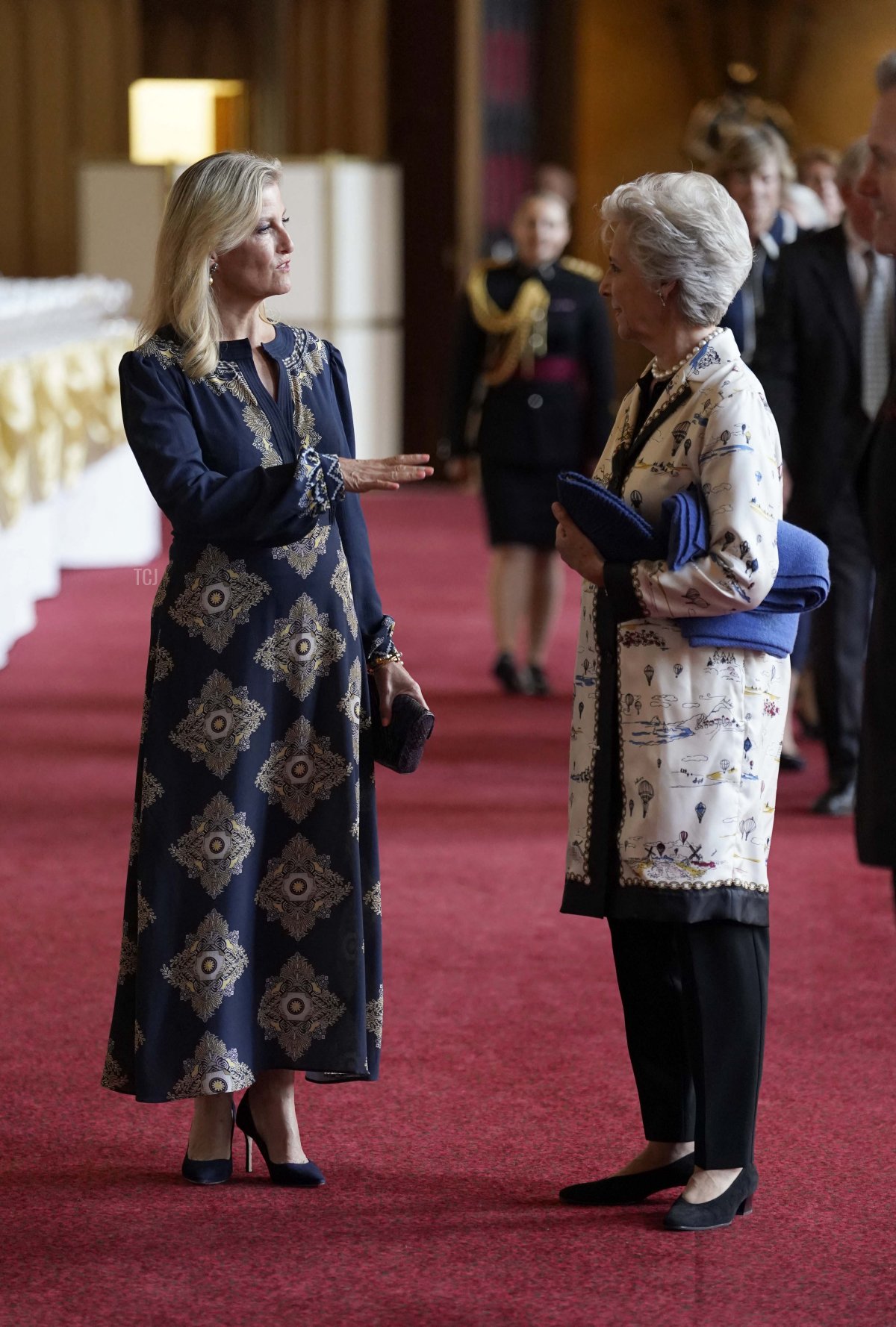 The Duchess of Edinburgh and the Duchess of Gloucester attend a reception at Windsor Castle to celebrate the work of William Shakespeare, on the 400th anniversary of the publication of the First Folio on July 18, 2023 (Andrew Matthews - Pool/Getty Images)