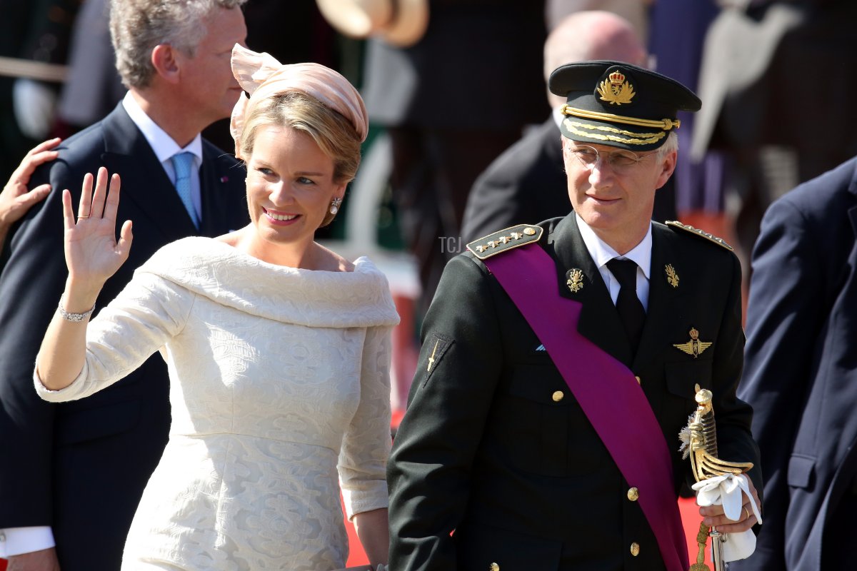 King Philippe and Queen Mathilde of the Belgians are pictured on the day of his inauguration in Brussels, July 21, 2013 (Mark Renders/Getty Images)