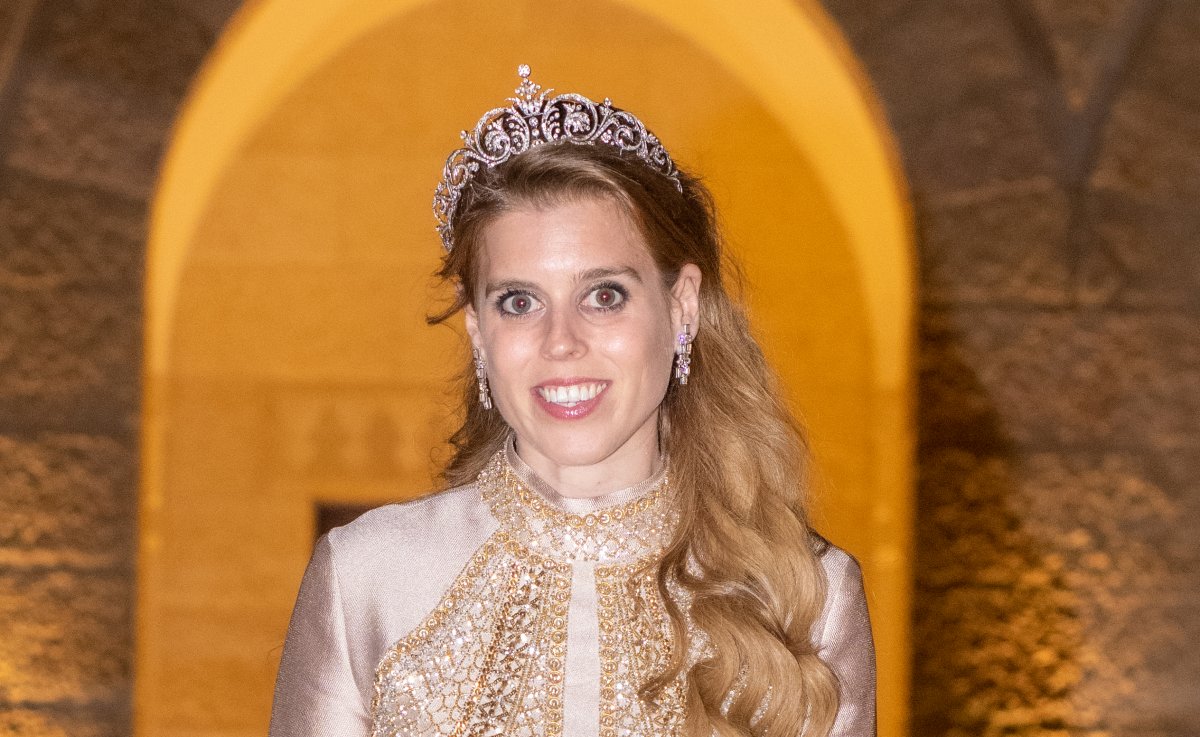 Princess Beatrice of York attends a wedding banquet honoring Crown Prince Hussein and Princess Rajwa of Jordan in Amman, June 1, 2023 (Royal Hashemite Court)