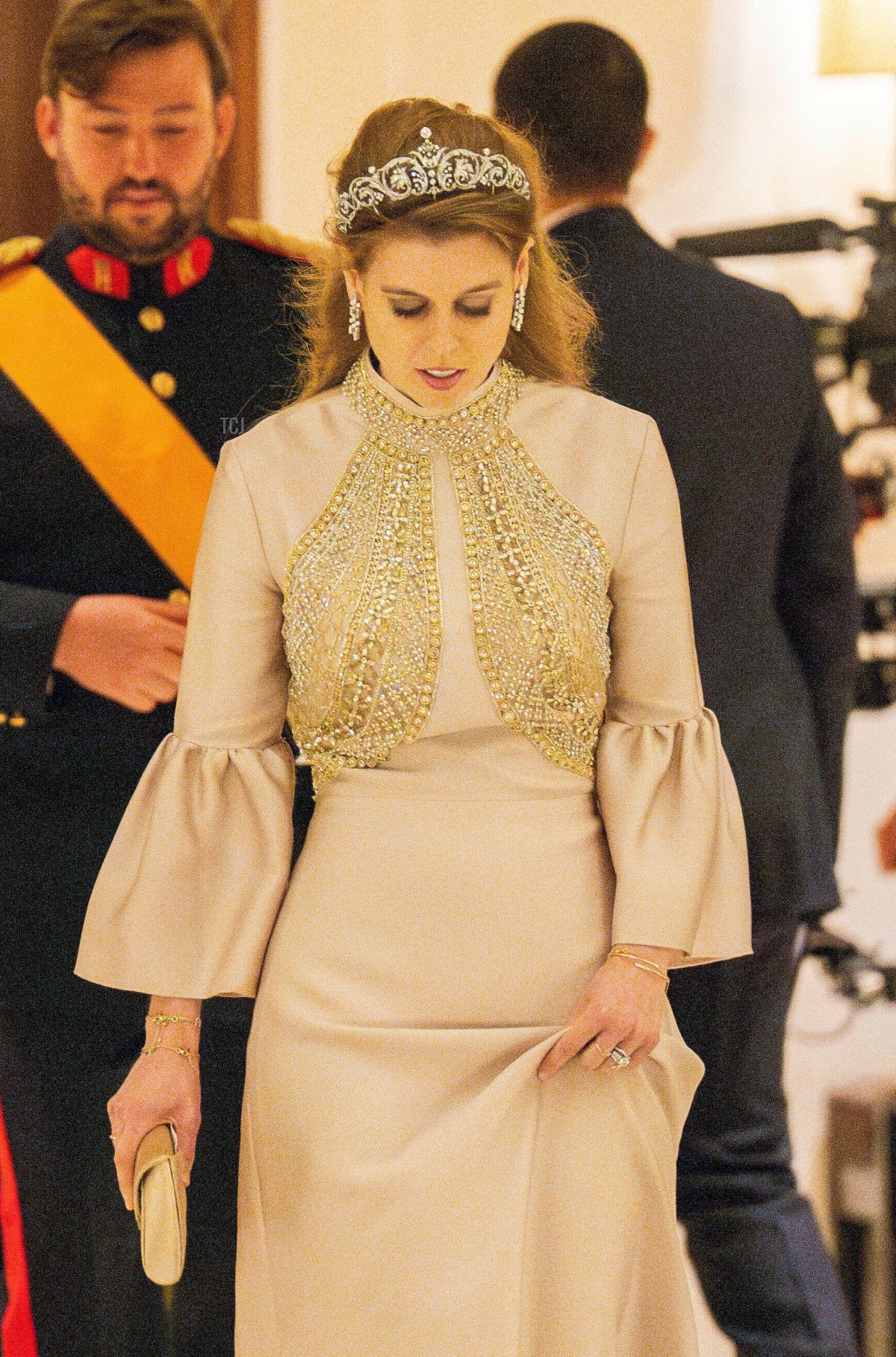 Princess Beatrice of York attends a wedding banquet honoring Crown Prince Hussein and Princess Rajwa of Jordan in Amman, June 1, 2023 (Royal Hashemite Court/Albert Nieboer/DPA Picture Alliance/Alamy)