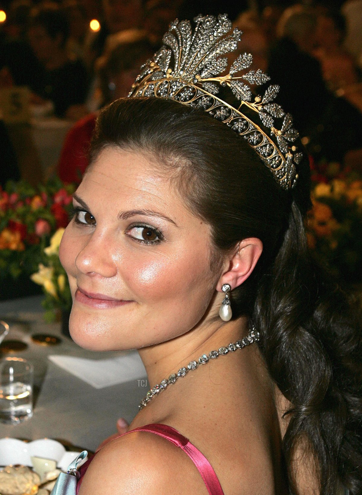 Crown Princess Victoria of Sweden attends the Nobel Prize banquet in Stockholm on December 10, 2004 (SVEN NACKSTRAND/AFP via Getty Images)