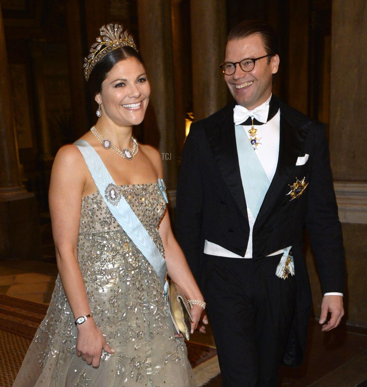 Crown Princess Victoria and Prince Daniel of Sweden attend the King's Dinner for the year's Nobel Prize laureates in Stockholm on December 11, 2013 (Henrik Montgomery/TT News Agency/Alamy)