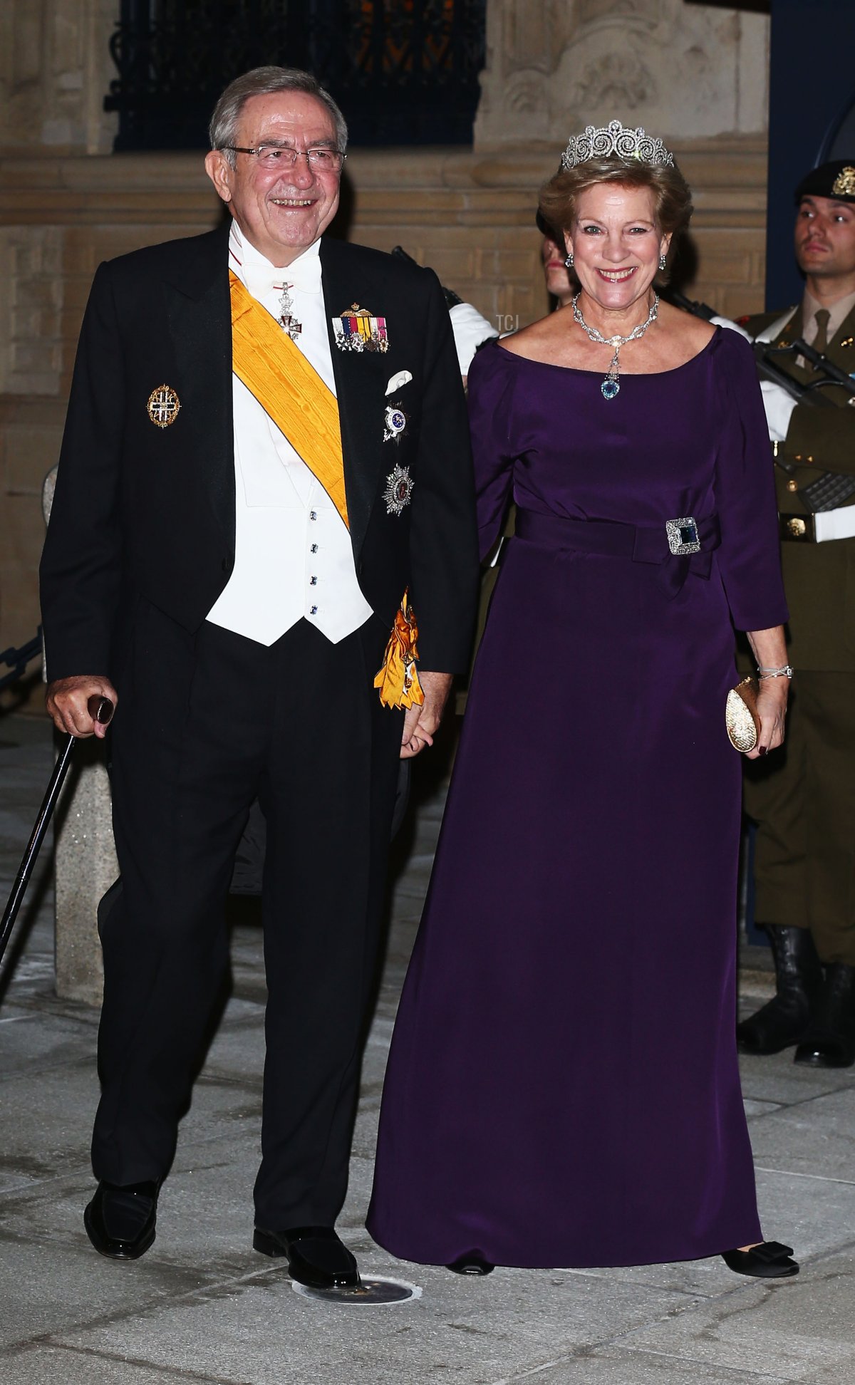King Constantine and Queen Anne-Marie attend a pre-wedding gala for Hereditary Grand Duke Guillaume of Luxembourg and Countess Stephanie of Lannoy at the Grand Ducal Palace in Luxembourg, October 19, 2012 (Sean Gallup/Getty Images)
