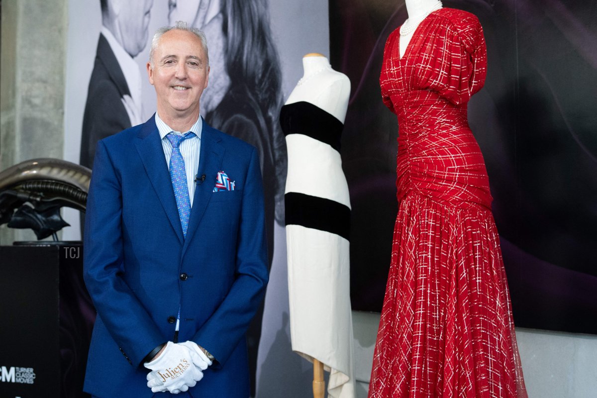 Dresses from the collection of Diana, Princess of Wales are displayed in Beverly Hills ahead of their sale by Julien's Auctions, August 28, 2023 (VALERIE MACON/AFP via Getty Images)