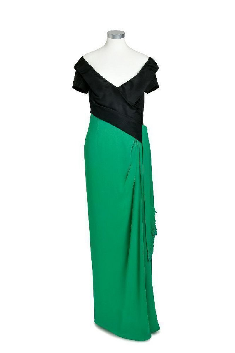 A Catherine Walker gown from the collection of Diana, Princess of Wales is displayed ahead of its planned sale, scheduled for September 2023 (Julien's Auctions)