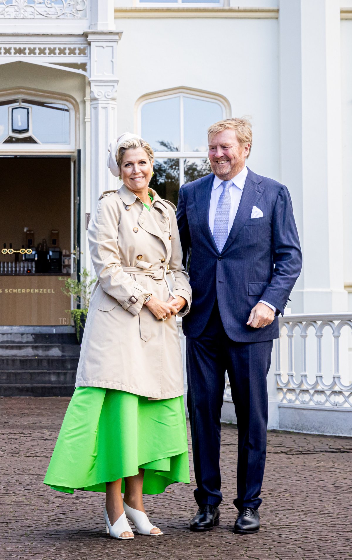 King Willem-Alexander and Queen Maxima of the Netherlands are pictured in Scherpenzeel during their regional visit to the Gelderse Valley on August 31, 2023 (Patrick van Katwijk/Getty Images)