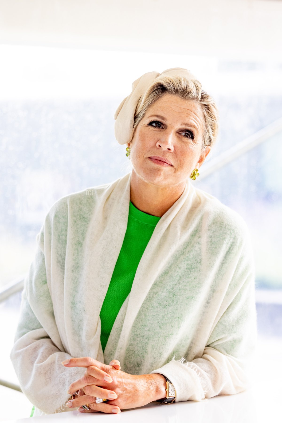 Queen Maxima of the Netherlands is pictured in Barneveld during a regional visit to the Gelderse Valley on August 31, 2023 (Patrick van Katwijk/Getty Images)