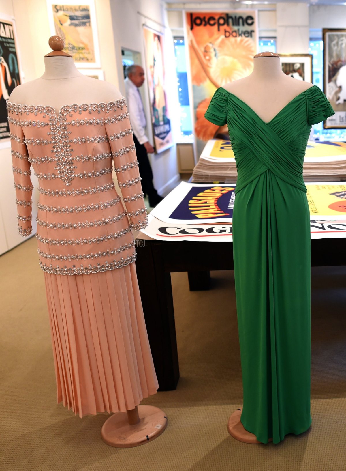 Dresses from the collection of Diana, Princess of Wales are displayed during a media preview in New York ahead of their sale by Julien's Auctions, December 1, 2014 (TIMOTHY A. CLARY/AFP via Getty Images)