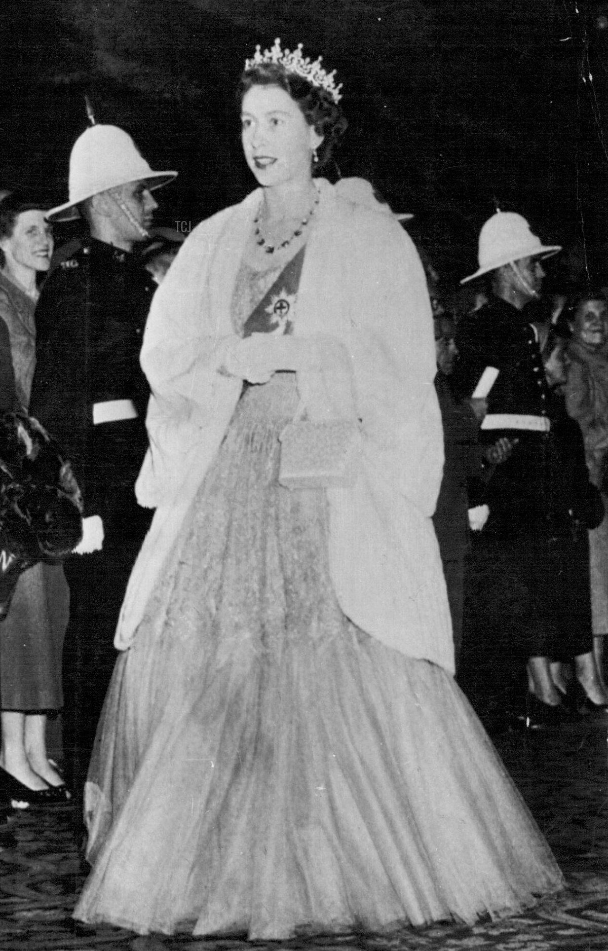Princess Elizabeth arrives for a dinner at the Chateau Frontenac in Quebec during her royal tour of Canada on November 15, 1951 (AP Wire Photo/SuperStock/Alamy)