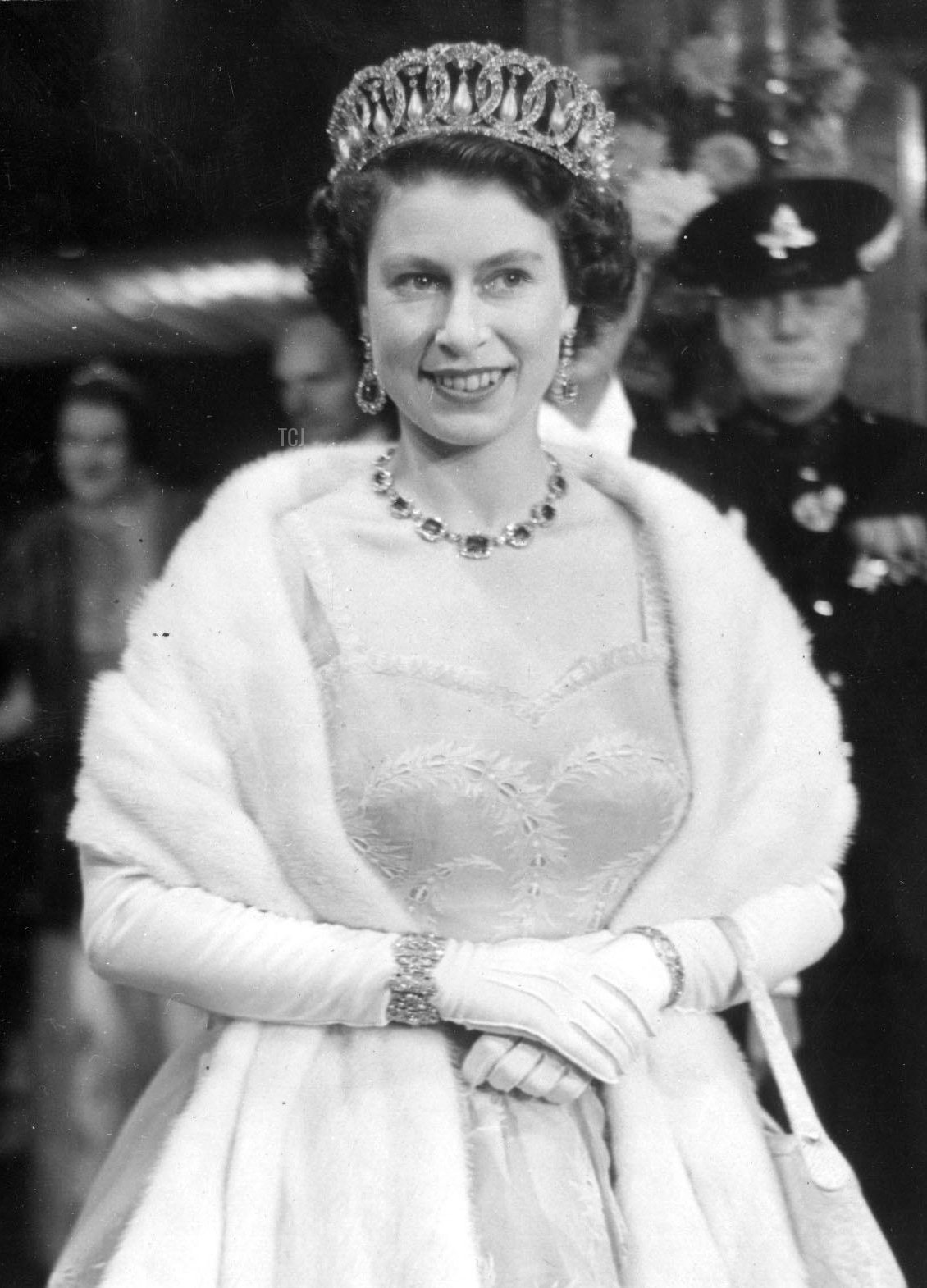 Queen Elizabeth II attends the Royal Film Performance of Rob Roy at the Odeon Leicester Square on October 26, 1953 (Keystone Press/Alamy)