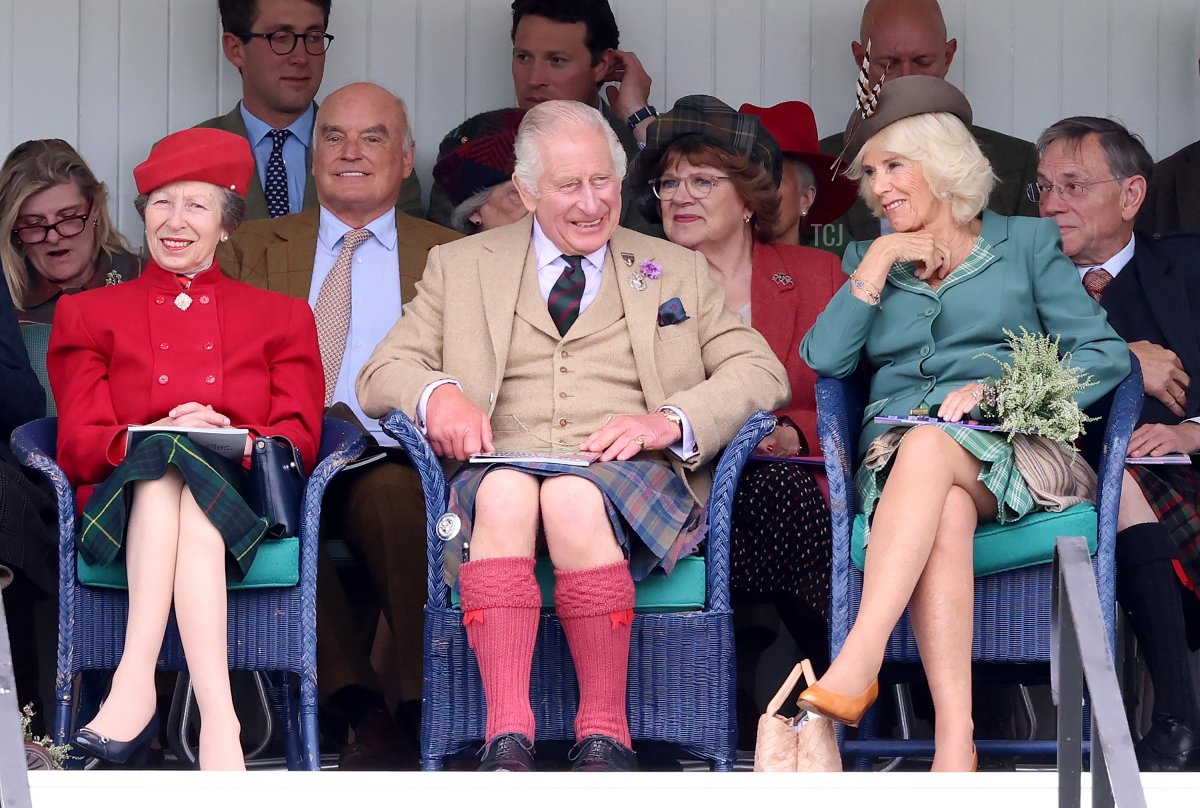 The King and Queen, with the Princess Royal, attend the Braemar Gathering at the Princess Royal and Duke of Fife Memorial Park in Braemar, Scotland, on September 2, 2023 (Chris Jackson/Getty Images)