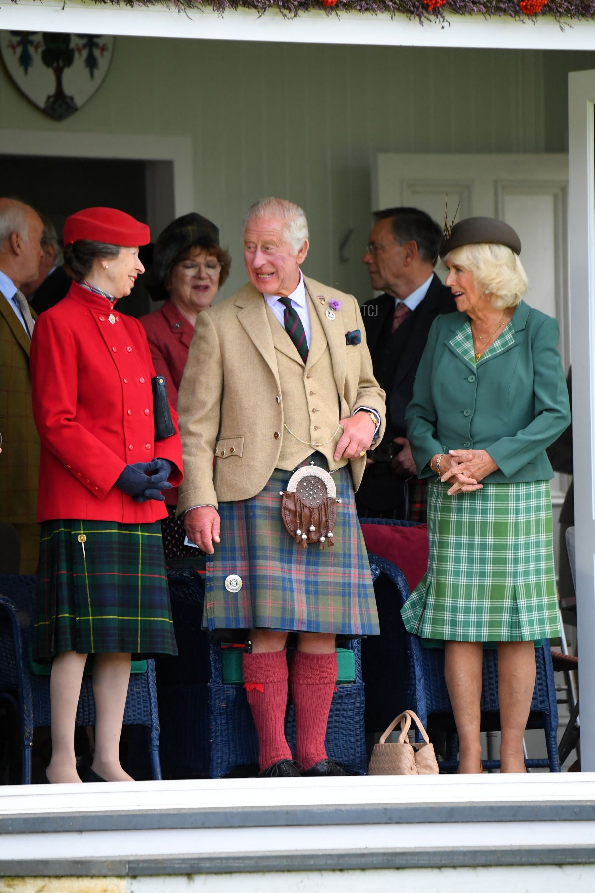 The King and Queen, with the Princess Royal, attend the Braemar Gathering at the Princess Royal and Duke of Fife Memorial Park in Braemar, Scotland, on September 2, 2023 (ANDY BUCHANAN/AFP via Getty Images)