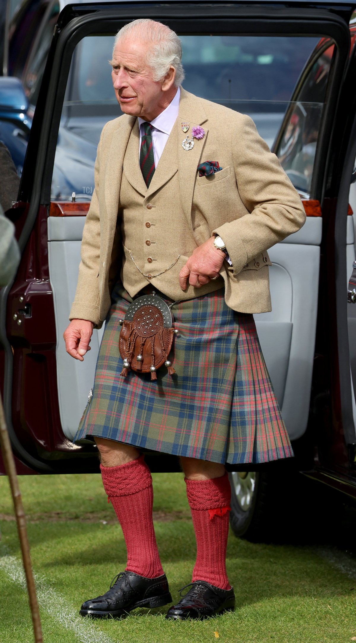 King Charles III attends the Braemar Gathering at the Princess Royal and Duke of Fife Memorial Park in Braemar, Scotland, on September 2, 2023 (Chris Jackson/Getty Images)