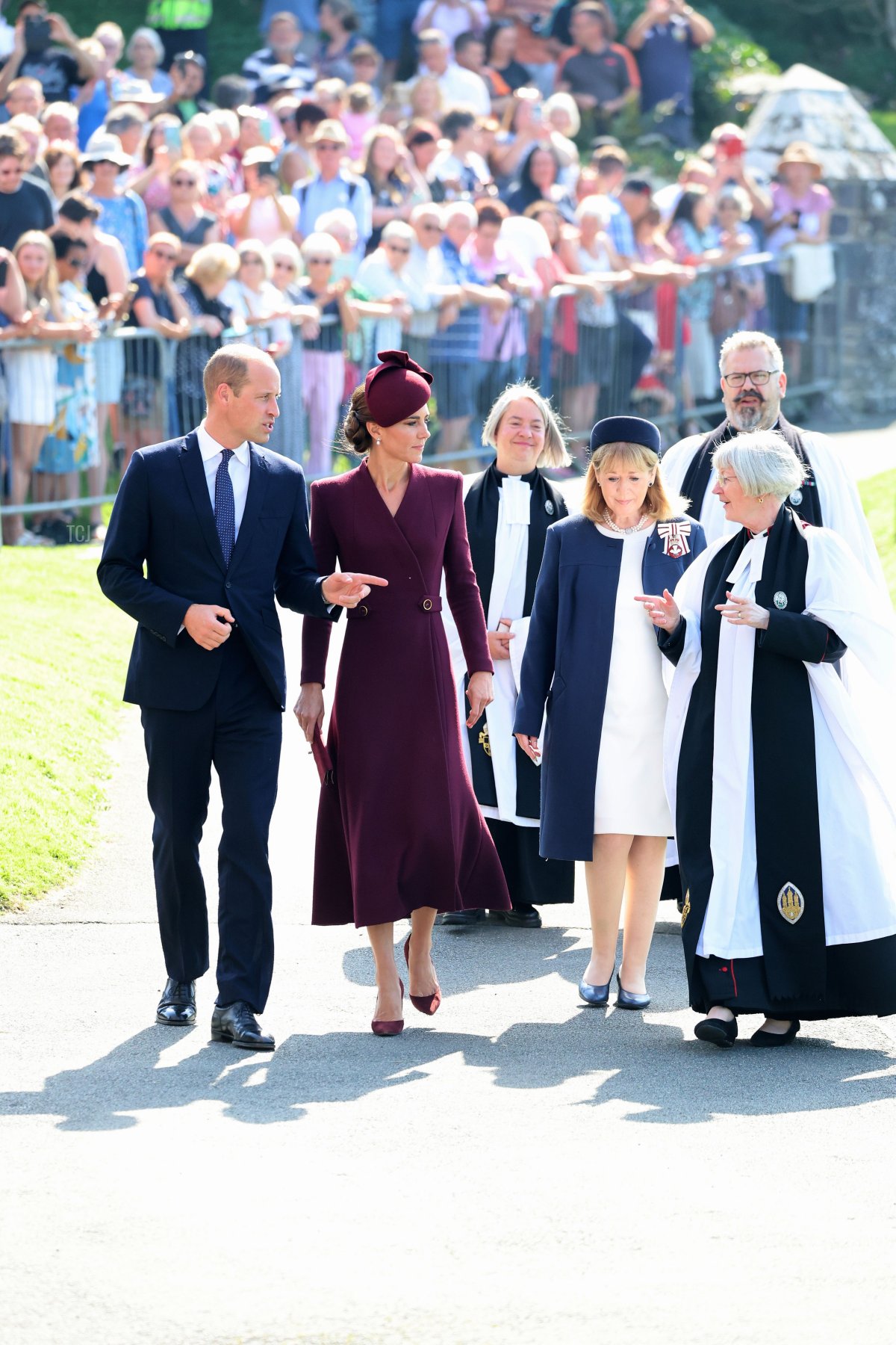 The Prince and Princess of Wales arrive for a service at St. David's Cathedral in Pembrokeshire, Wales, to commemorate the first anniversary of the death of Queen Elizabeth II, September 8, 2023 (Chris Jackson/Getty Images)