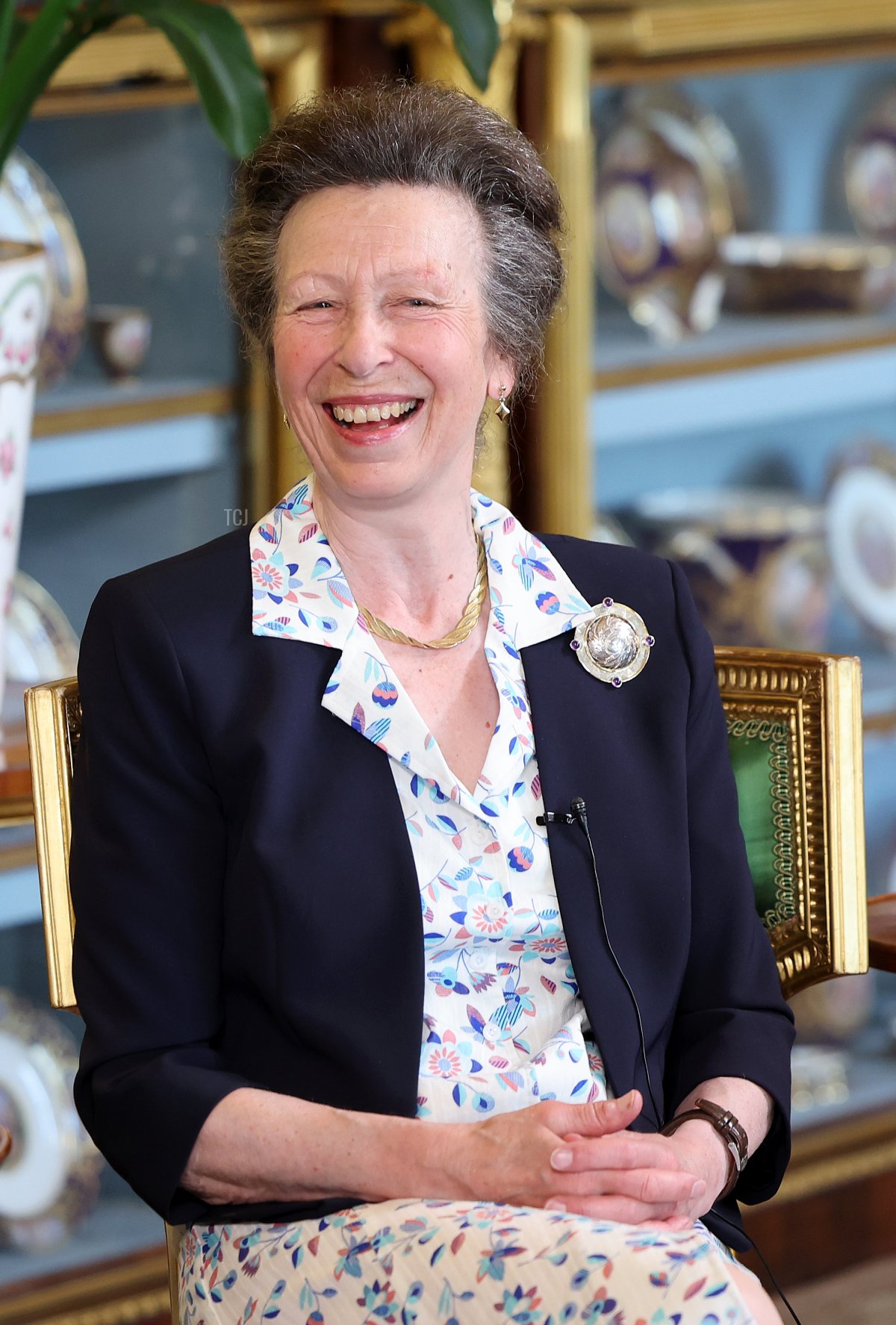 The Princess Royal speaks during the recording of a special episode of The Good, The Bad and The Rugby podcast in the Green Drawing Room at Windsor Castle on September 6, 2023 (The Good, The Bad and The Rugby/YouTube)