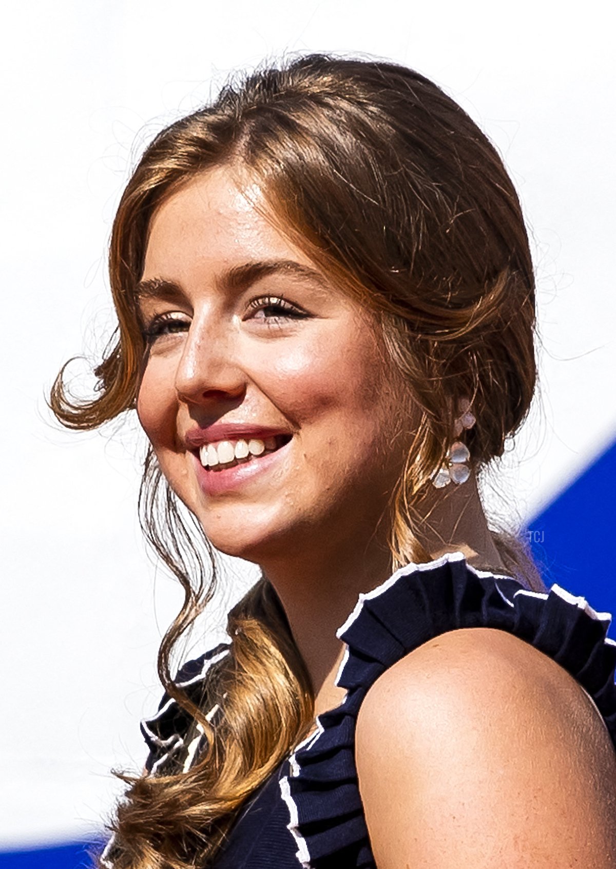 Princess Alexia of the Netherlands participates in a ship naming ceremony in Rotterdam on September 9, 2023 (REMKO DE WAAL/ANP/AFP via Getty Images)