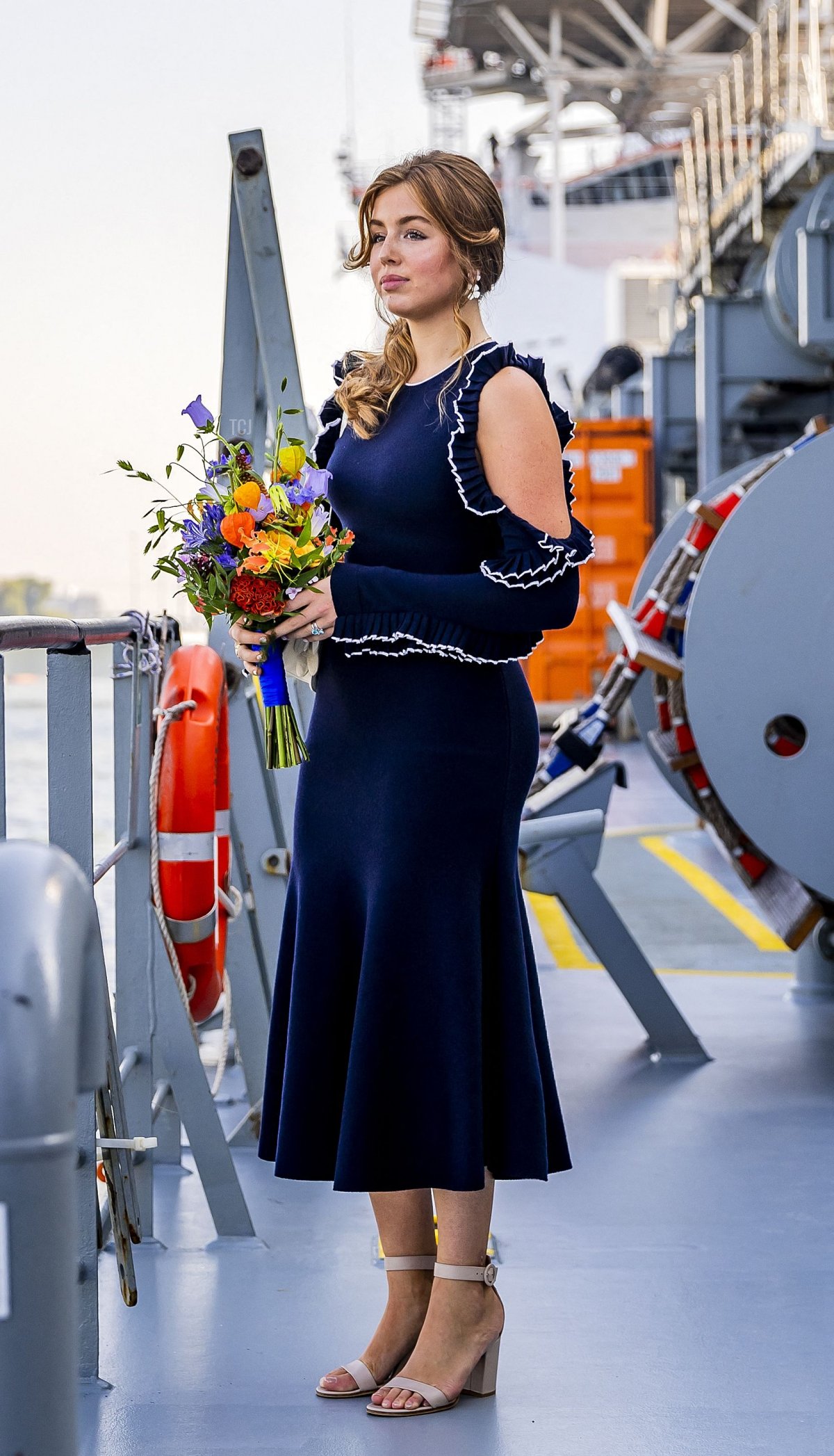 Princess Alexia of the Netherlands participates in a ship naming ceremony in Rotterdam on September 9, 2023 (REMKO DE WAAL/ANP/AFP via Getty Images)