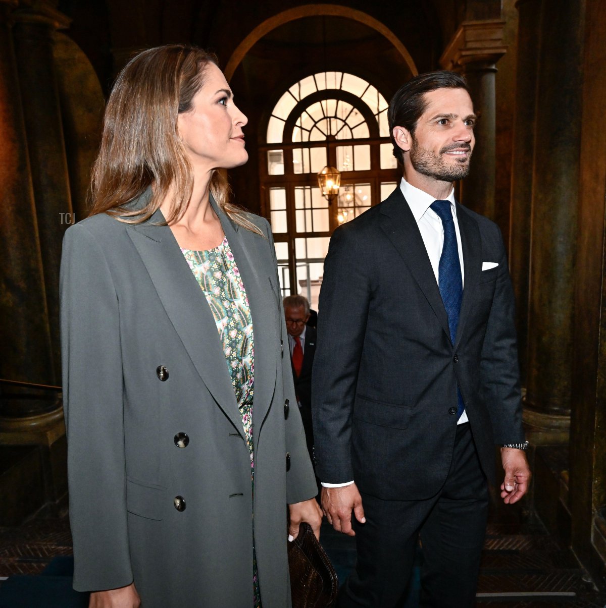 Princess Madeleine of Sweden and Prince Carl Philip of Sweden arrive for a reception for members of the Riksdag and the government at the Royal Palace in Stockholm on September 13, 2023 (Jonas Ekströmer/TT News Agency/Alamy)