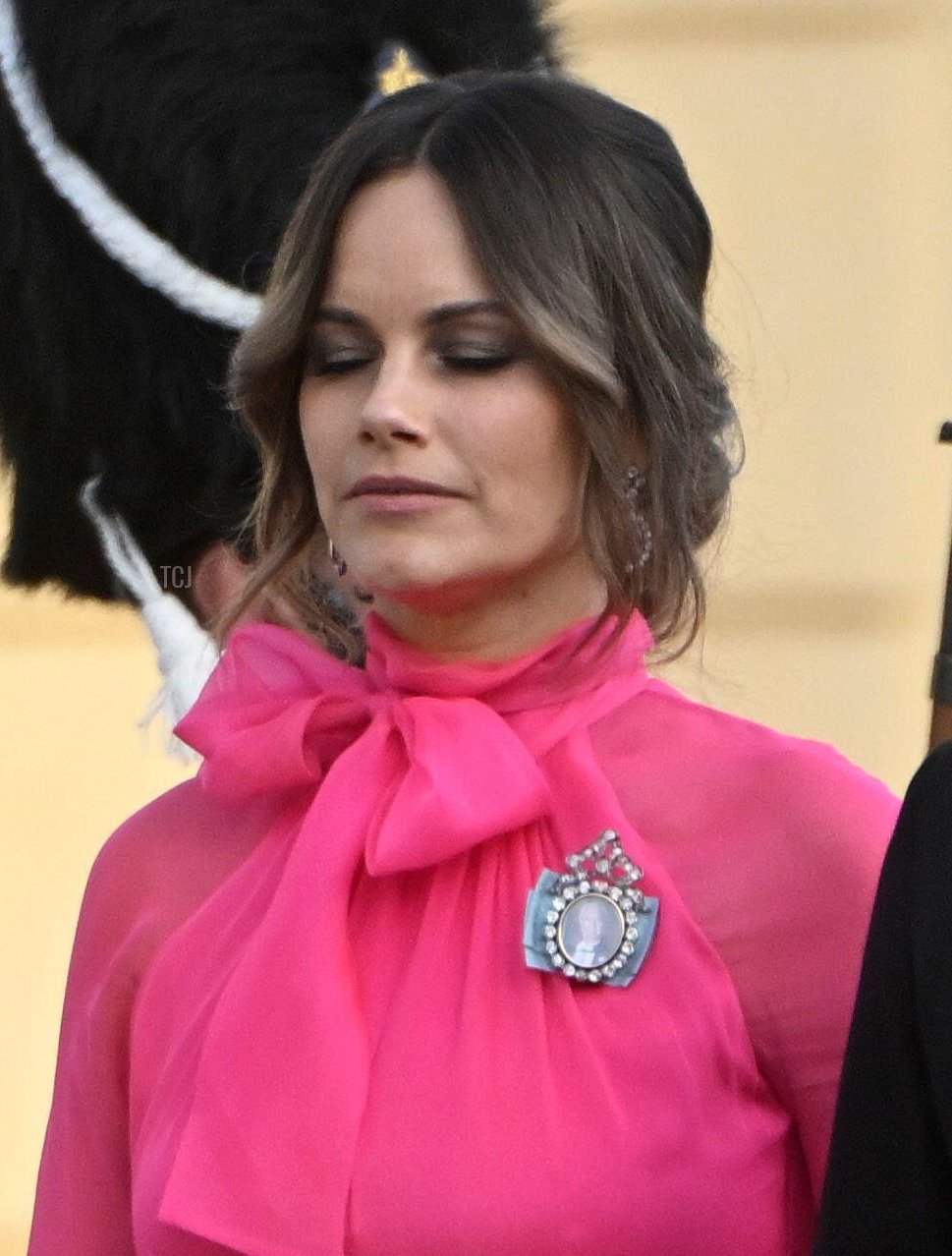 Princess Sofia of Sweden arrives at the Drottningholm Palace Theatre for a Golden Jubilee opera performance on September 14, 2023 (Fredrik Sandberg/TT News Agency/Alamy)