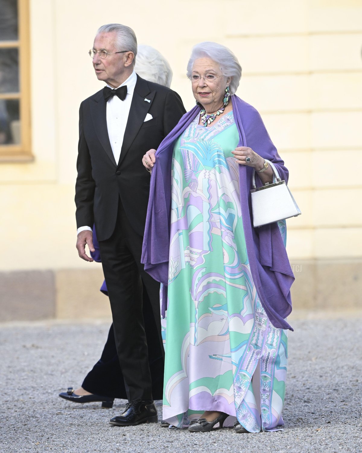 Princess Christina and Tord Magnuson arrive at the Drottningholm Palace Theatre for a Golden Jubilee opera performance on September 14, 2023 (Fredrik Sandberg/TT News Agency/Alamy)