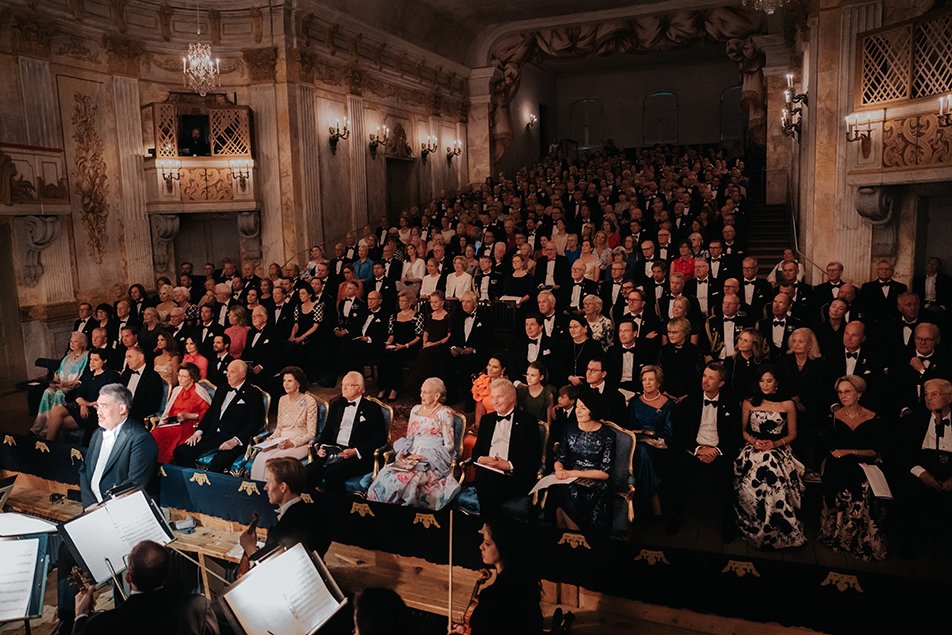 The audience watches a Golden Jubilee opera performance at Drottningholm Palace Theatre on September 14, 2023 (Clément Morin/The Royal Court)