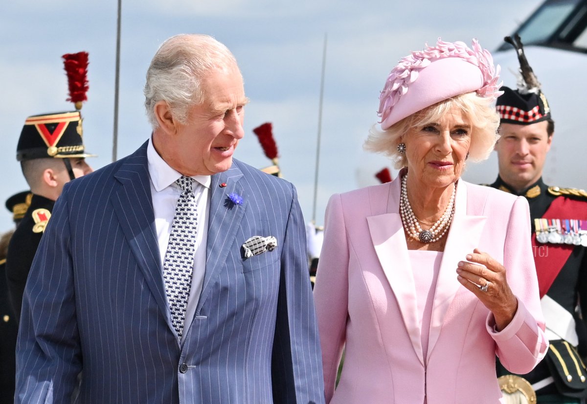 King Charles III and Queen Camilla of the United Kingdom arrive in Paris for the start of a state visit to France on September 20, 2023 (Tim Rooke - Pool/Getty Images)