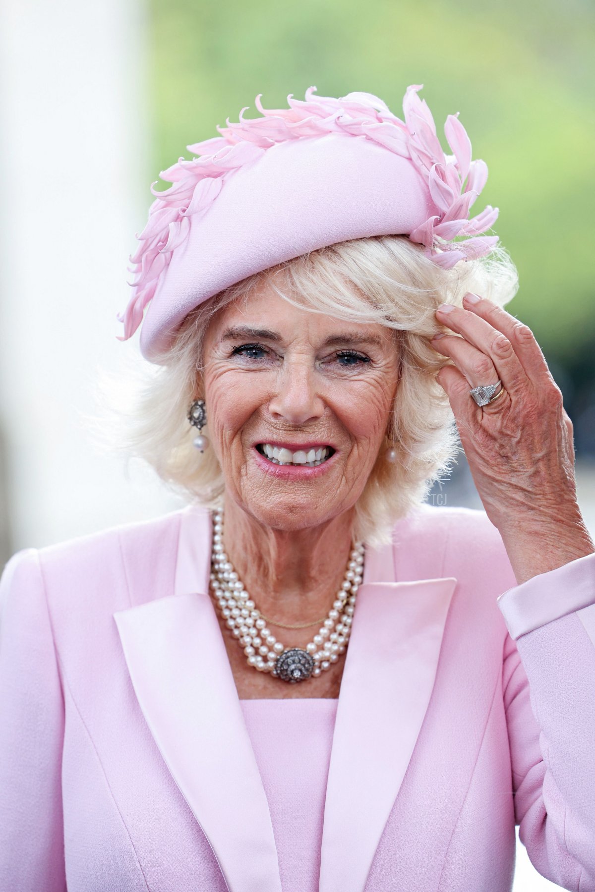 Queen Camilla of the United Kingdom is pictured during an official welcome ceremony at the start of a state visit to France on September 20, 2023 (Chris Jackson - WPA Pool/Getty Images)