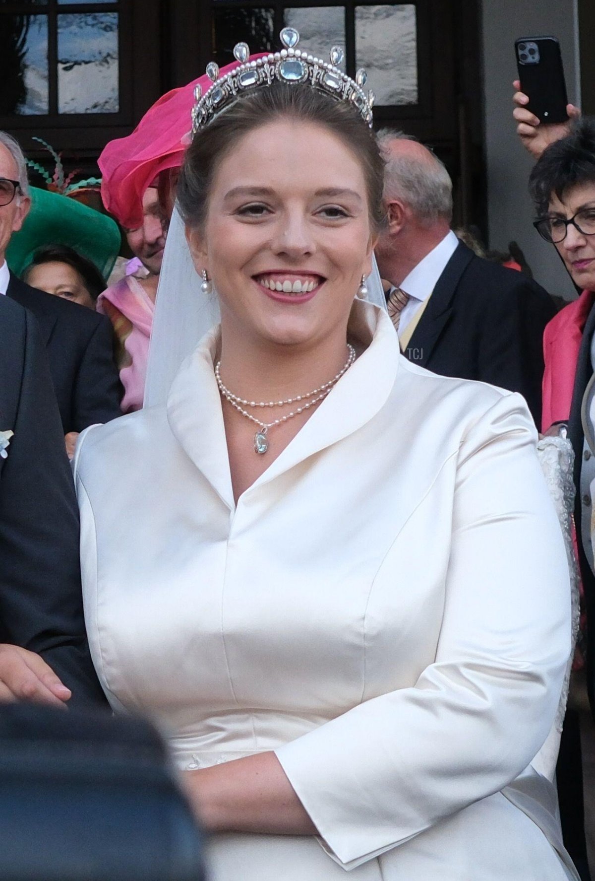 Maria Teresita of Saxony is pictured on her wedding day in Dresden, September 23, 2023 (Sebastian Willnow/DPA Picture Alliance/Alamy)