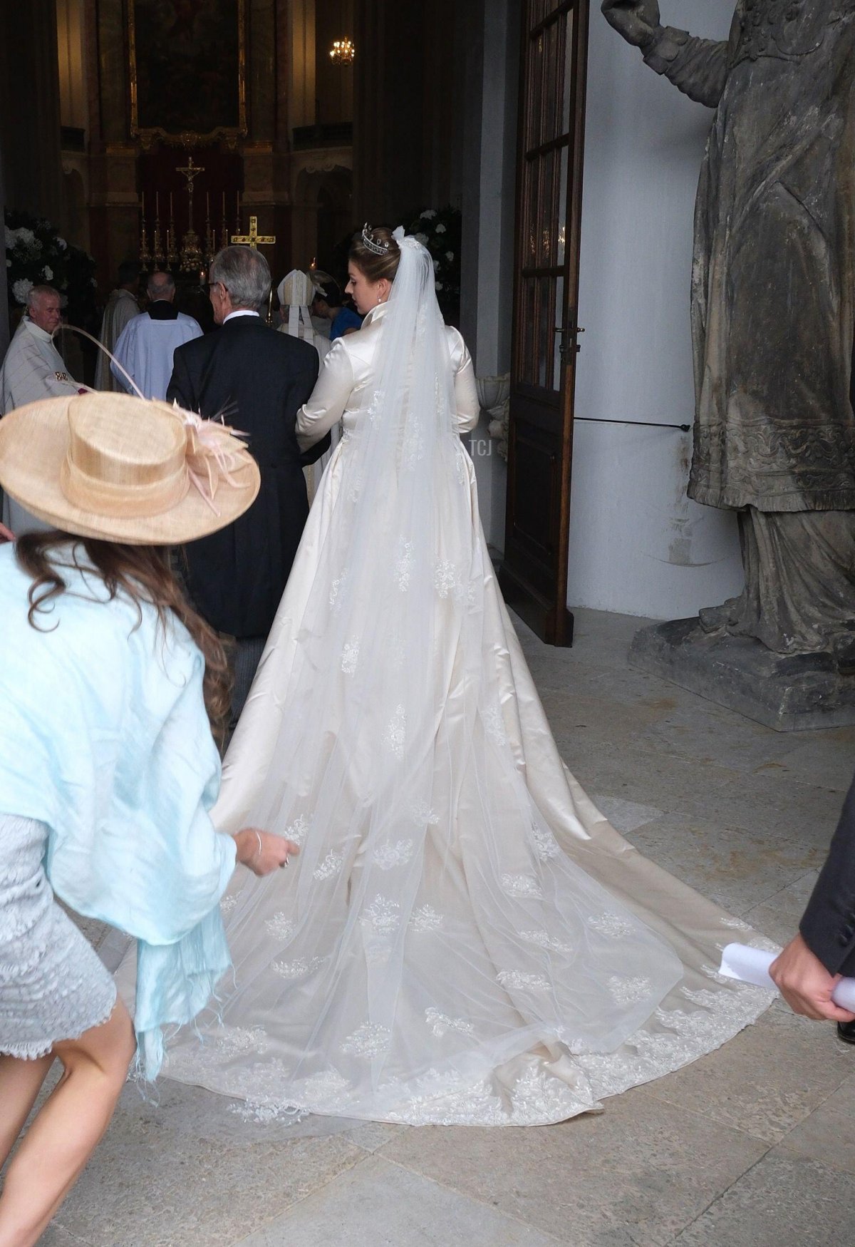 Maria Teresita of Saxony is pictured on her wedding day in Dresden, September 23, 2023 (Sebastian Willnow/DPA Picture Alliance/Alamy)