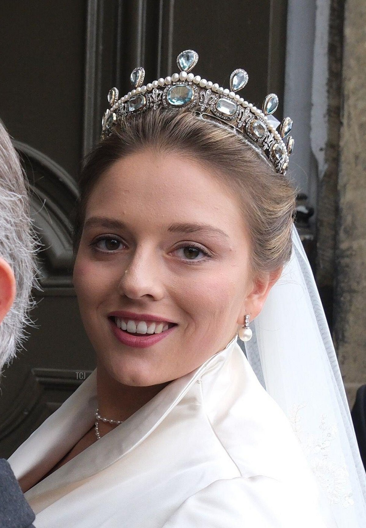 Maria Teresita of Saxony is pictured on her wedding day in Dresden, September 23, 2023 (Sebastian Willnow/DPA Picture Alliance/Alamy)